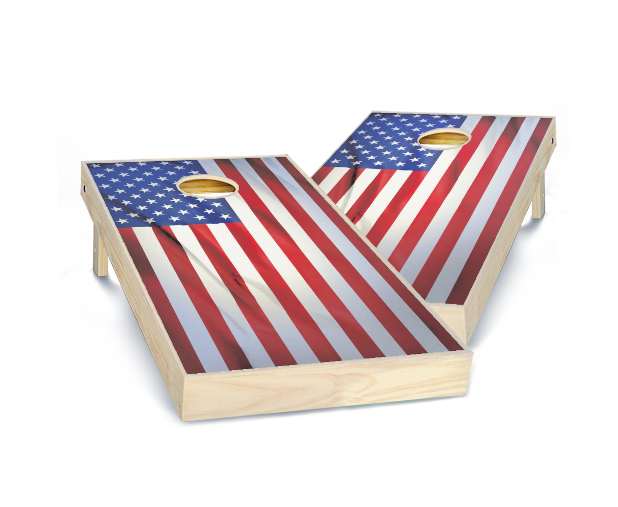 "Wrinkled American Flag" Cornhole Boards