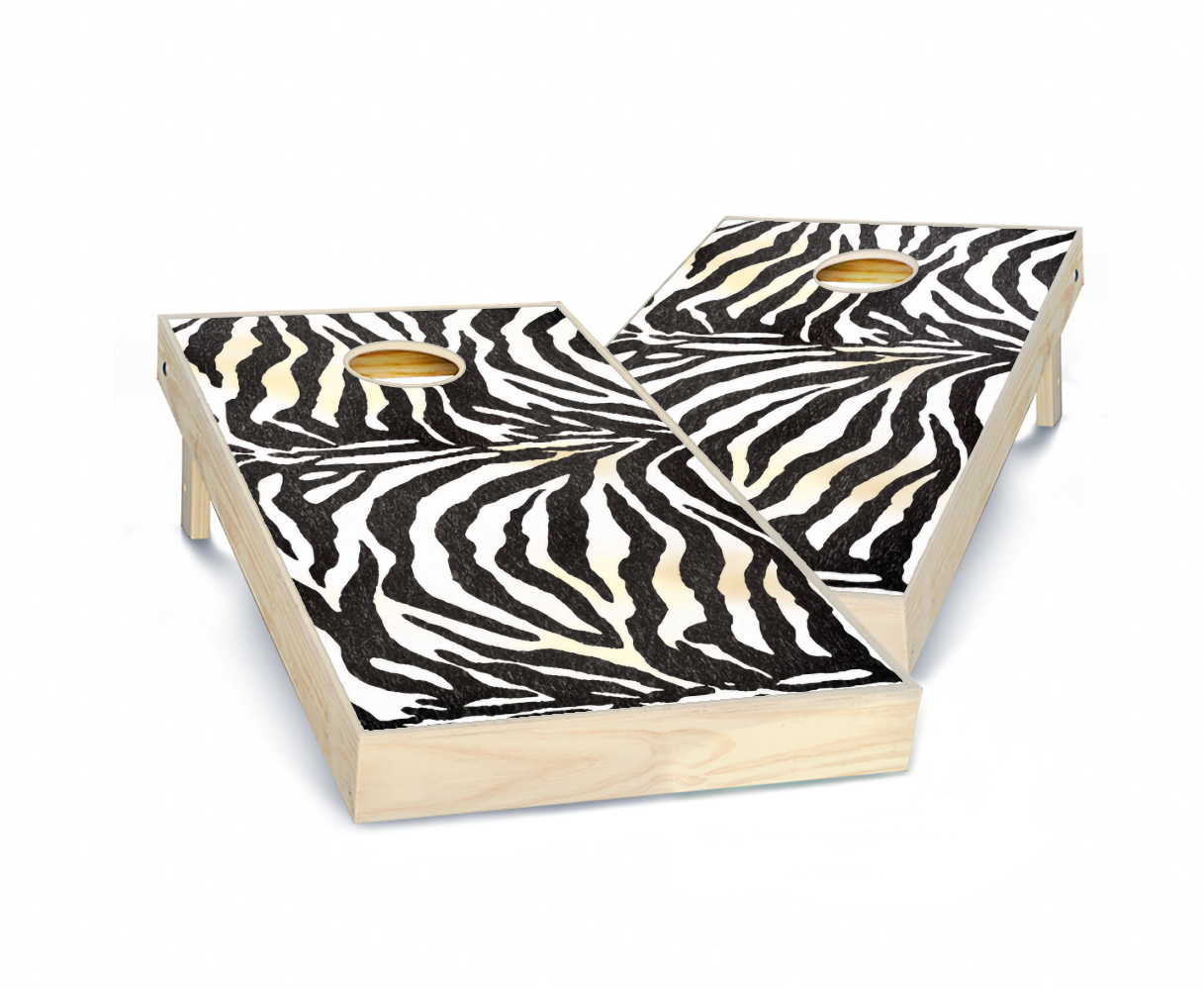"Zebra" Cornhole Boards
