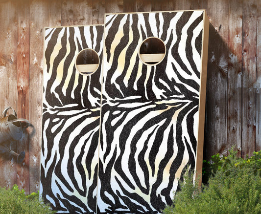 "Zebra" Cornhole Boards