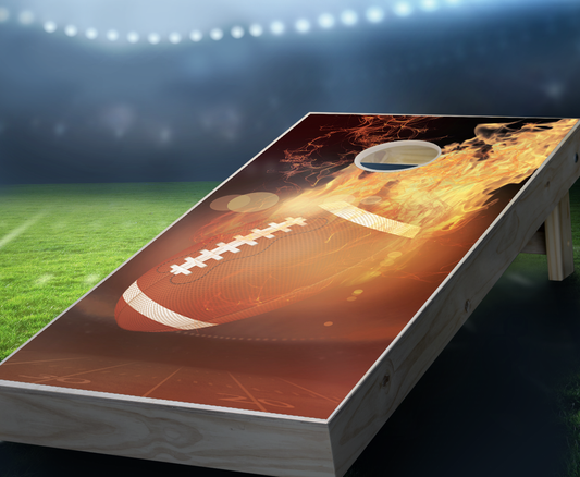 "Football Flame" Cornhole Boards