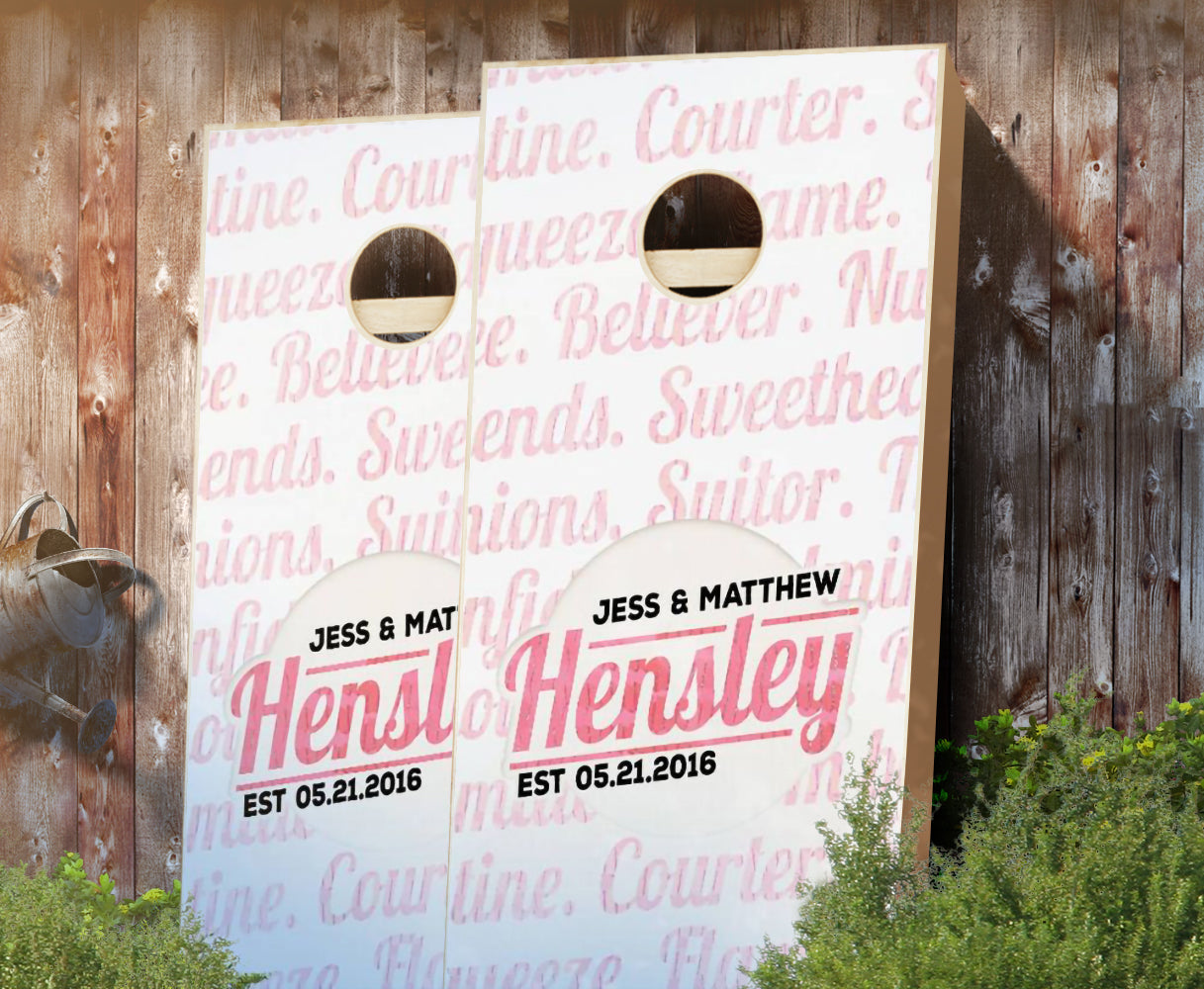 "Sweethearts" Personalized Wedding Cornhole Boards