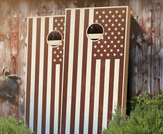 "American Flag" Stained Cornhole Boards