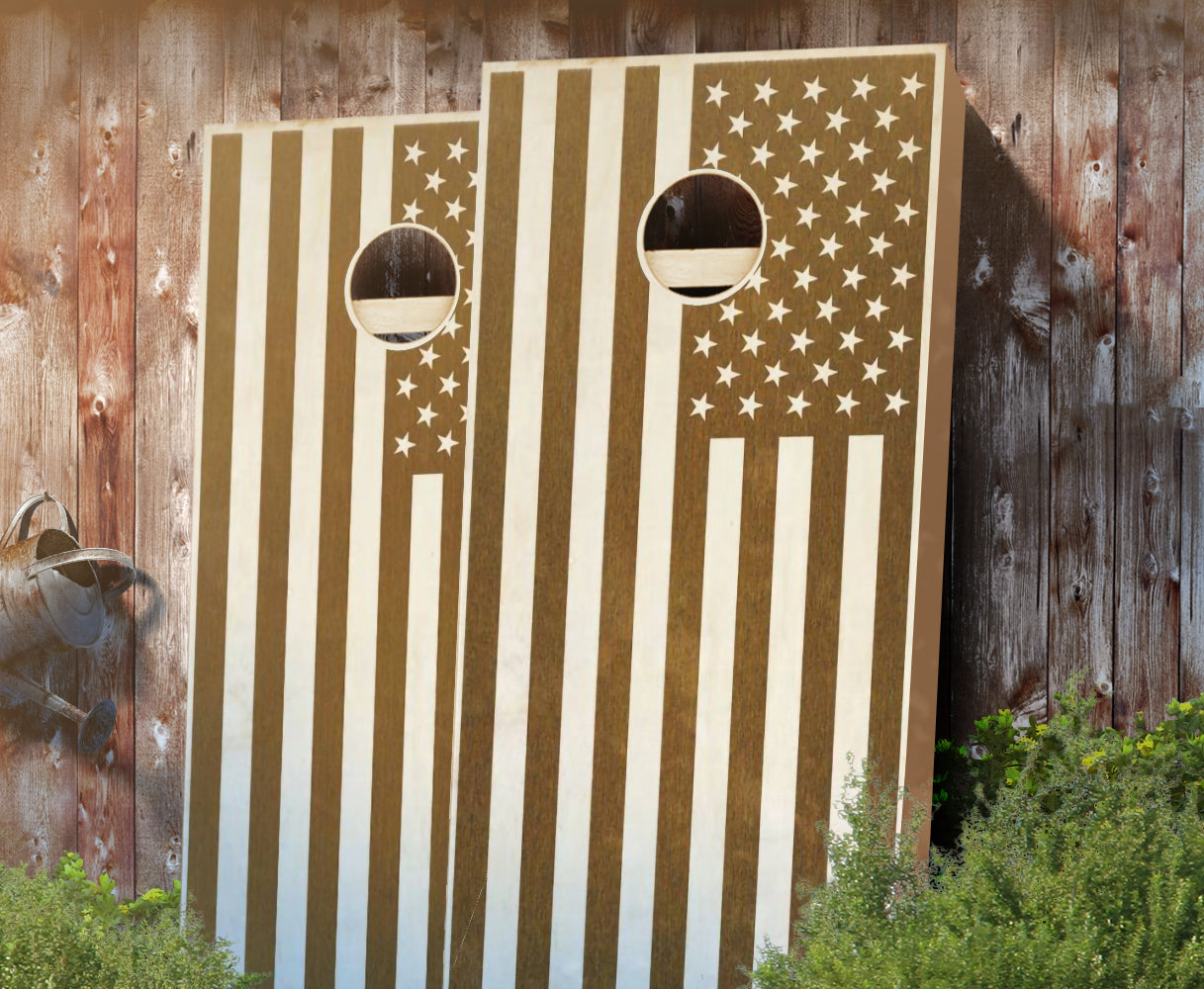 "American Flag" Stained Cornhole Boards