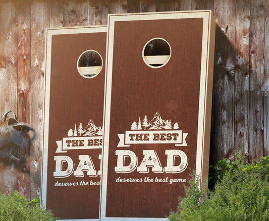 "Best Dad" Stained Cornhole Boards