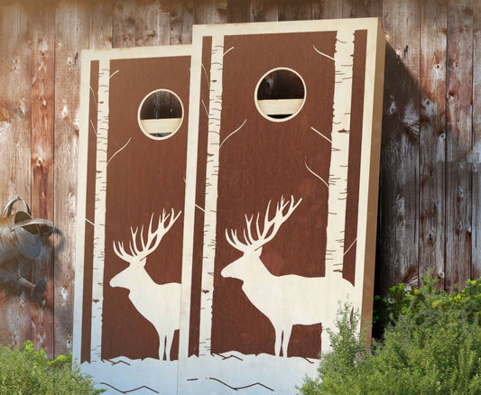 "Buck Woods" Stained Cornhole Boards