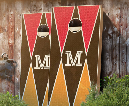 "Colored Monogram" Stained Cornhole Boards