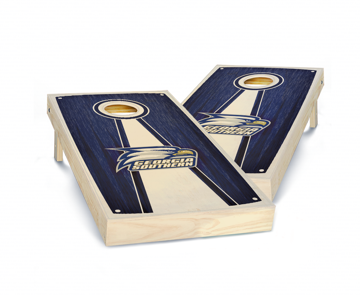 "Georgia Southern Stained Pyramid" Cornhole Boards