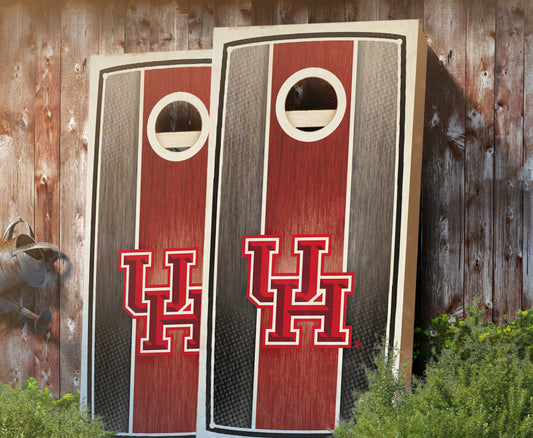 "Houston Stained Stripe" Cornhole Boards