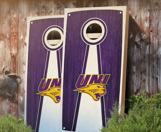 "Northern Iowa Stained Pyramid" Cornhole Boards