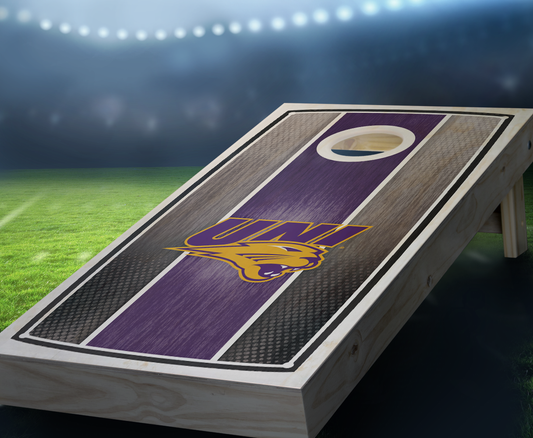 "Northern Iowa Stained Stripe" Cornhole Boards