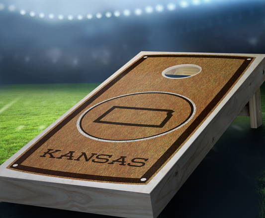 "Kansas" State Stained Cornhole Board