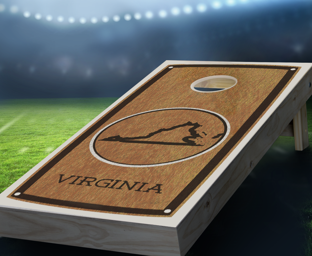 "Virginia" State Stained Cornhole Board