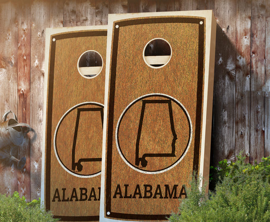 "Alabama" State Stained Cornhole Board