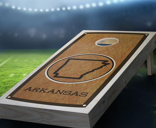 "Arkansas" State Stained Cornhole Board