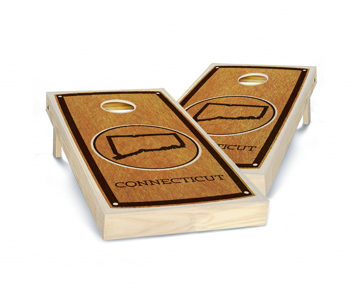 "Connecticut" State Stained Cornhole Board