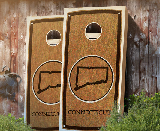 "Connecticut" State Stained Cornhole Board