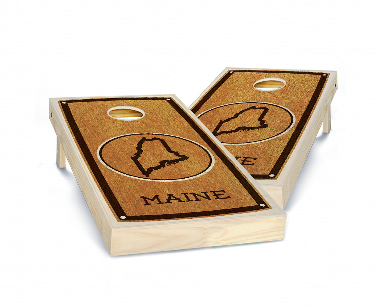 "Maine" State Stained Cornhole Board