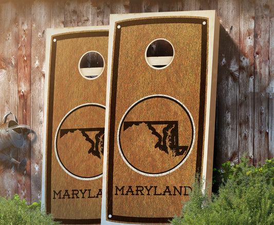 "Maryland" State Stained Cornhole Board