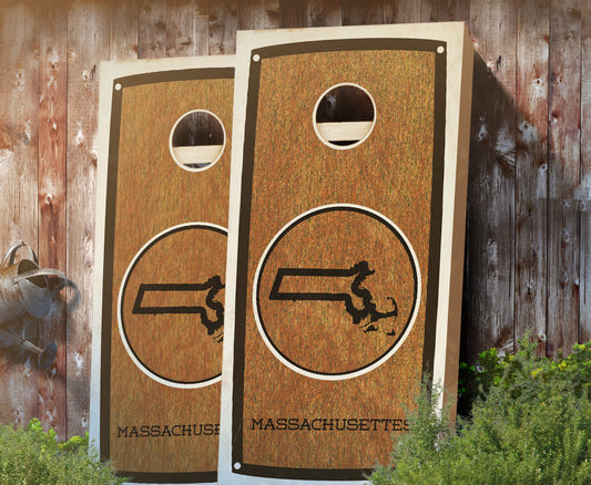 "Massachusettes" State Stained Cornhole Board