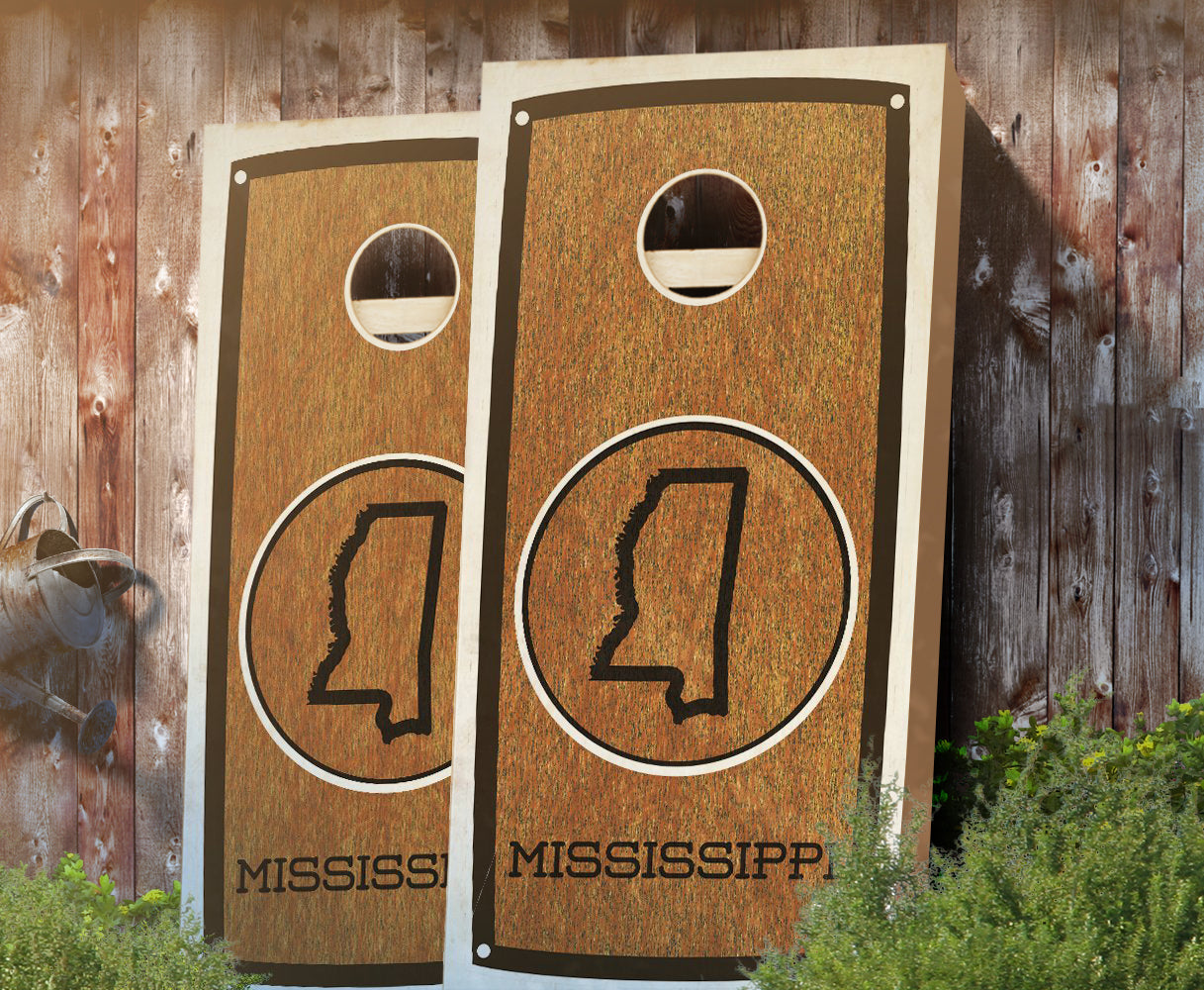 "Mississippi" State Stained Cornhole Board