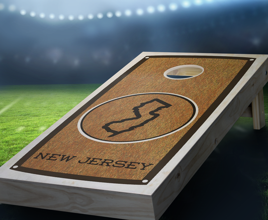 "New Jersey" State Stained Cornhole Board