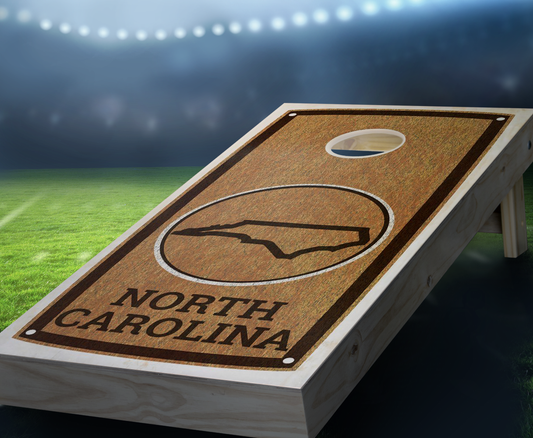 "North Carolina" State Stained Cornhole Board