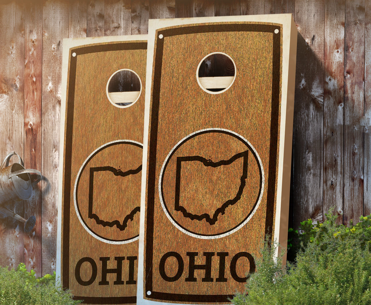 "Ohio" State Stained Cornhole Board