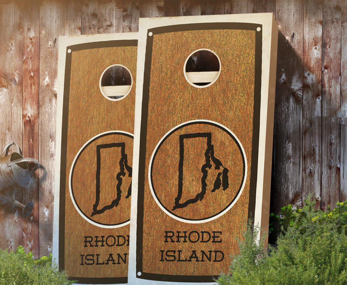 "Rhode Island" State Stained Cornhole Board