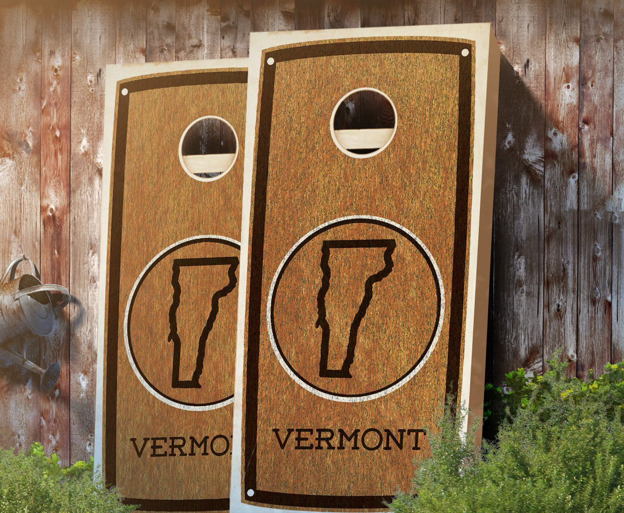 "Vermont" State Stained Cornhole Board