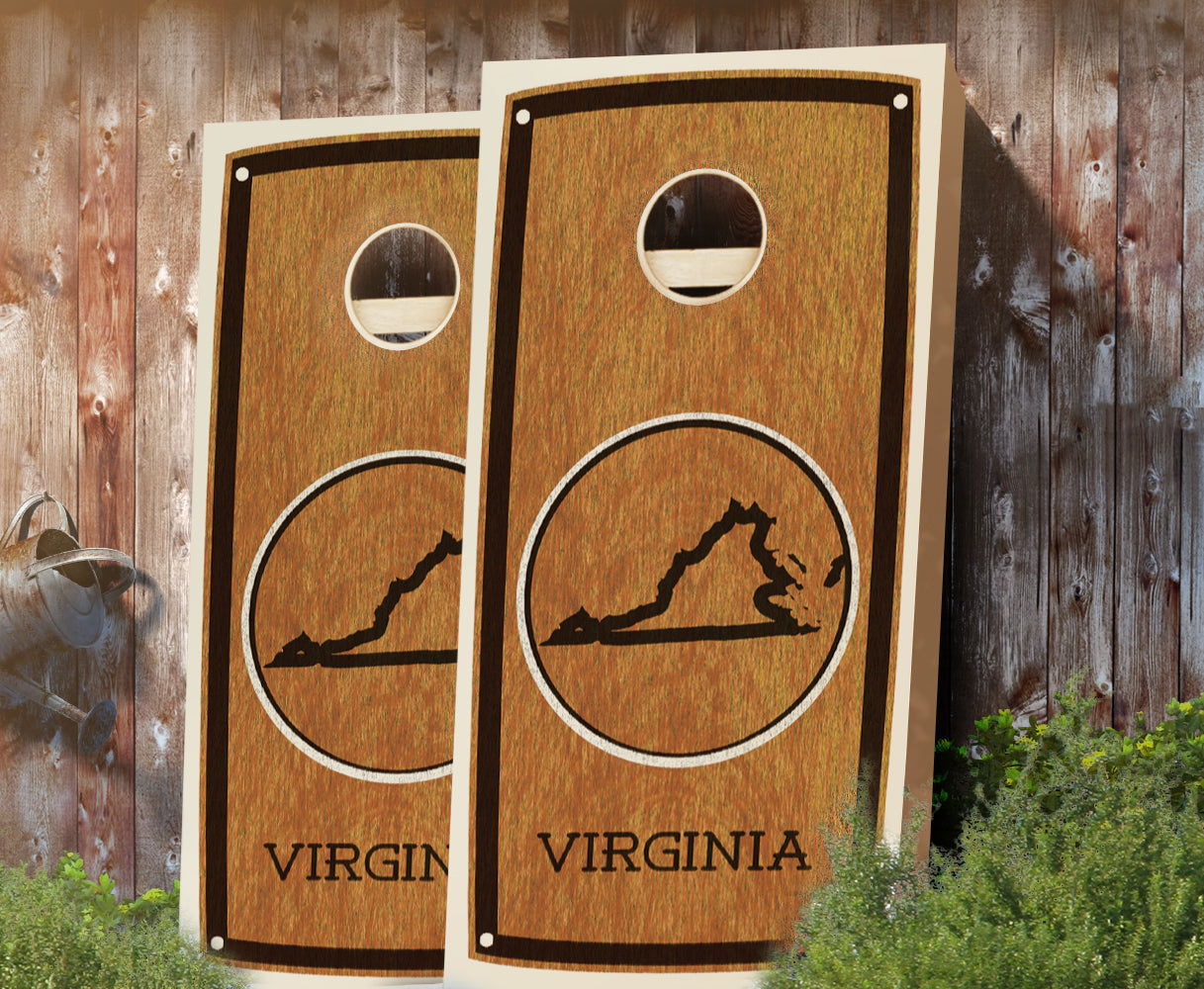 "Virginia" State Stained Cornhole Board