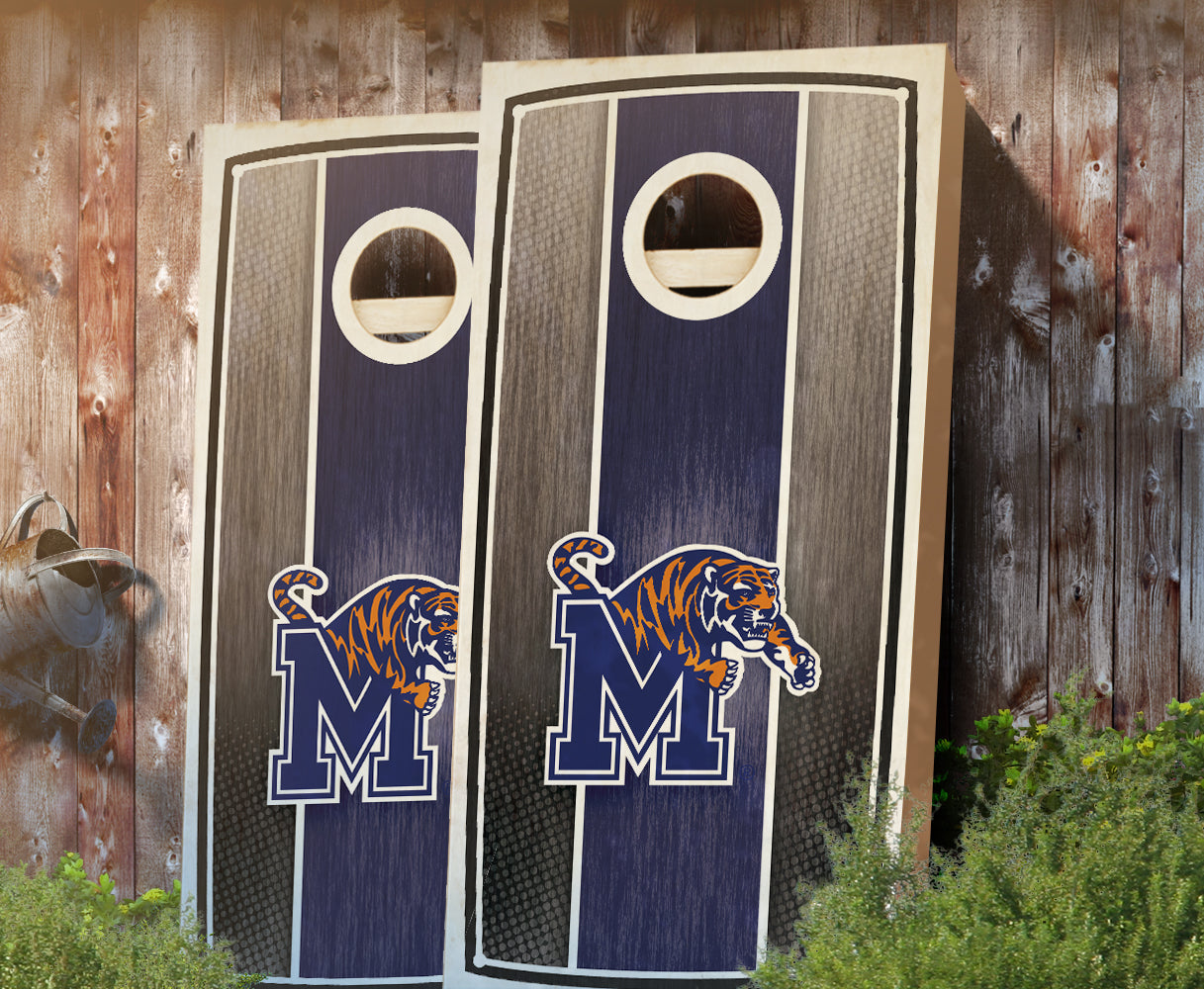 "Memphis Stained Stripe" Cornhole Boards