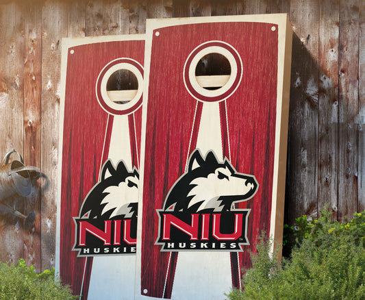 "Northern Illinois Stained Pyramid" Cornhole Boards