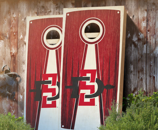 "San Diego State Stained Pyramid" Cornhole Boards