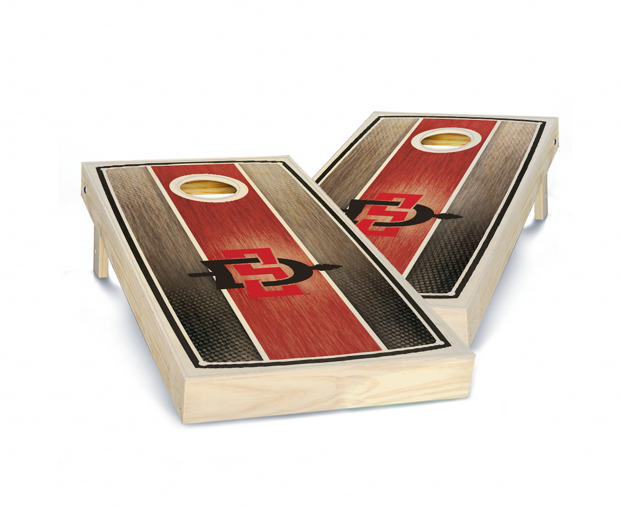 "San Diego State Stained Stripe" Cornhole Boards