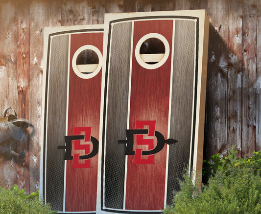 "San Diego State Stained Stripe" Cornhole Boards