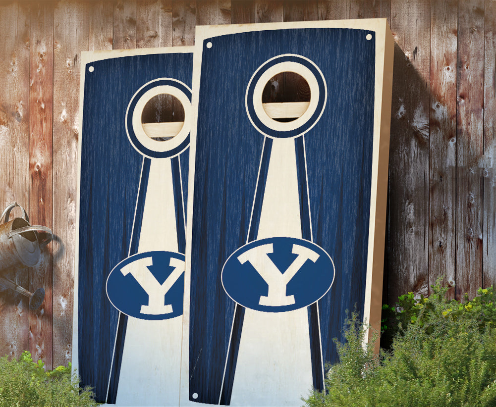 "BYU Stained Pyramid" Cornhole Boards