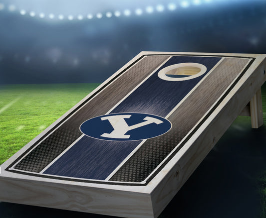 "BYU Stained Striped" Cornhole Boards