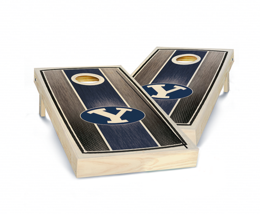 "BYU Stained Striped" Cornhole Boards