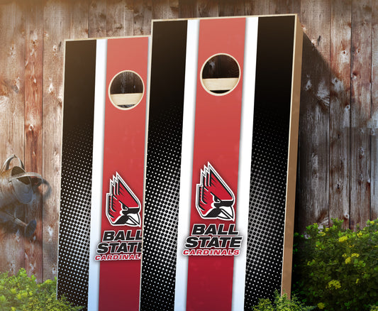 "Ball State Striped" Cornhole Boards