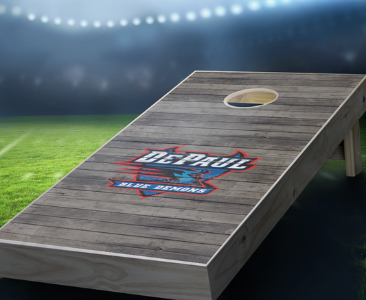 "DePaul Distressed" Cornhole Boards