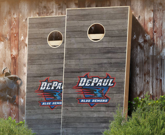 "DePaul Distressed" Cornhole Boards