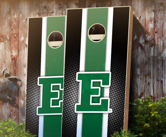 "Eastern Michigan Striped" Cornhole Boards