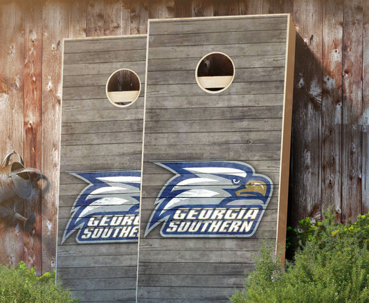 "Georgia Southern Distressed" Cornhole Boards