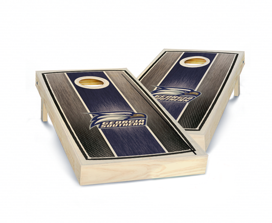 "Georgia Southern Stained Stripe" Cornhole Boards