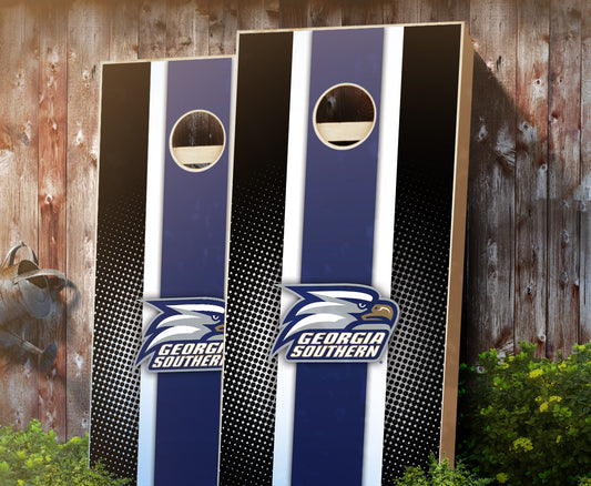 "Georgia Southern Striped" Cornhole Boards