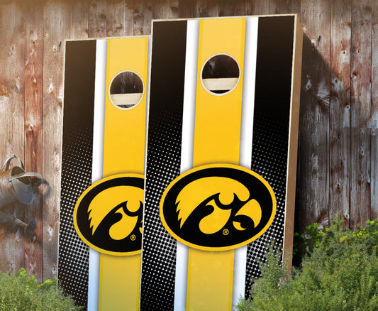 "Iowa Striped" Cornhole Boards