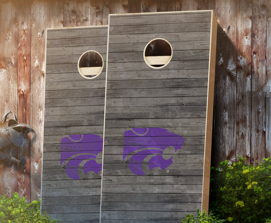 "Kansas State Distressed" Cornhole Boards