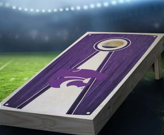 "Kansas State Stained Pyramid" Cornhole Boards