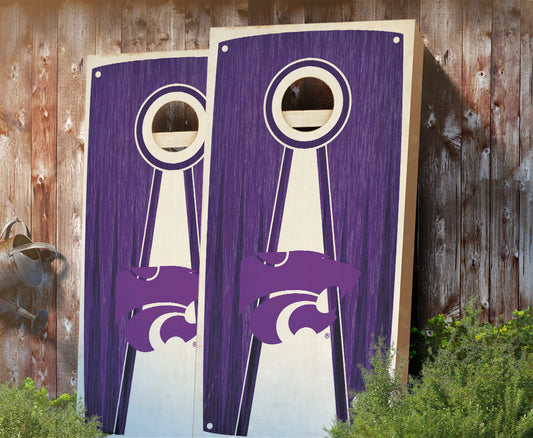 "Kansas State Stained Pyramid" Cornhole Boards