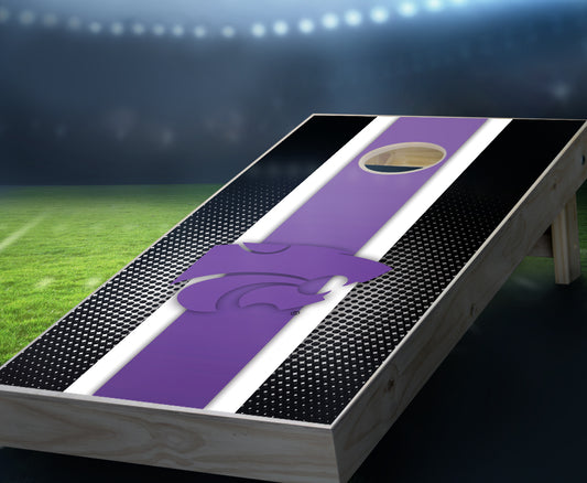 "Kansas State Striped" Cornhole Boards